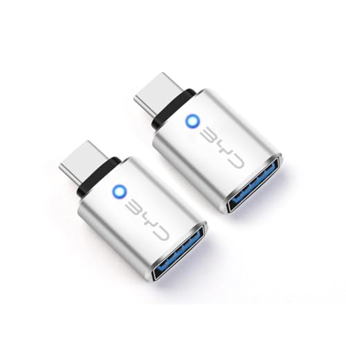 XSSJXMDJ 2 Piezas Convertidor Tipo C para BYD Sealion 6, Adaptador USB Compacto Adaptador USB C a USB USB-C Macho a USB3 Hembra Accesorios,A-Silver