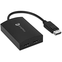 gofanco Prophecy 1x2 DisplayPort 1.2 to 2 Port HDMI Multi Monitor Adapter DP to Dual HDMI MST Hub w. Extended Display Mode, 4K @30Hz, for Windows PCs, Not Mac OS Compatible, TAA Compliant