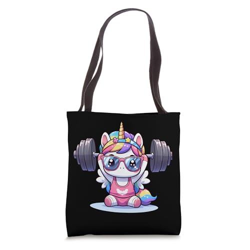 Funny Unicorn Weightlifting Fitness Gym gift Tote Bag