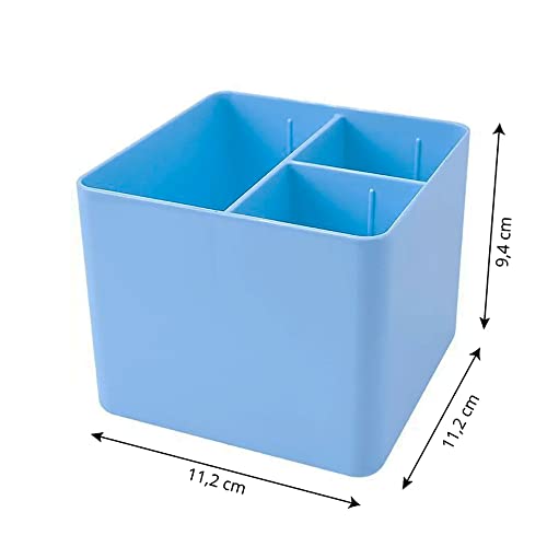 Porta Objetos com 3 Divisórias, Dello, 3020.BP.0006, Azul Pastel