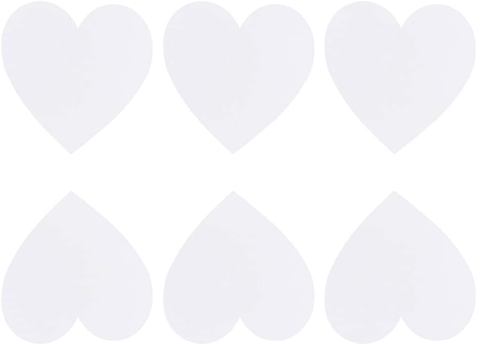 EXCEART Heart Shaped Canvas Boards 6 Pack 6X6 Inch Cotton Panels Primed for Acrylic and Oil Painting Artist Sketch Pads