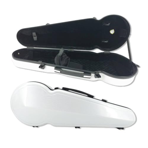 WUQIMUSC Viola Case 16 inch Lightweight Carbon Fiber, Adjustable Velcro Neck Pad suitable for sizes 15-16.5 inches, Thickened Lining, Built-in Hygrometer, Sturdy Handle,with Backstraps (White)
