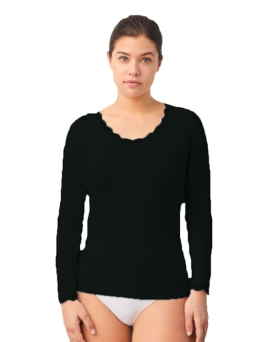 YSABEL MORA - Camiseta lencera Manga Larga Negro