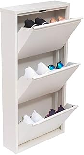 Mabel Home Modern Shoe Cabinet, Shoe Rack Storage Organizer, (White) (3 &4 Tier) (3 Tier)