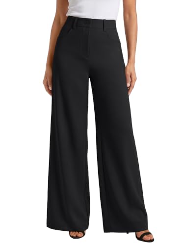 LILLUSORY Women Wide Leg Dress Work Pants Trousers Slacks Pantalones Mujer