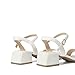 DREAM PAIRS Women's Low Heels for Women Classic Open Toe Ankle Strap Block Chunky Heel Sandals Holiday Party Wedding Dress Pumps Shoes,Size 9W,White-Pu,DWUWHS2501