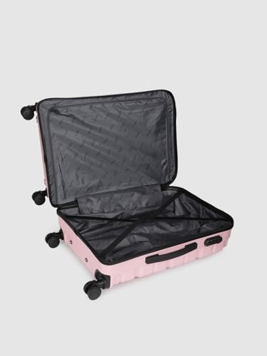 Image of Teakwood 65 CM Unisex Trolley Bag for Travel, Hard Cabin Trolley Large Travel Suitcase Bag, Lock System 360 Degree 8 Rotating Wheels (65 CM, Rose)