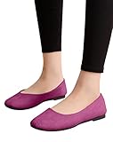 Minetom Ballerines Femmes Filles Plates Chaussures Décontractée Confortable Antidérapant Slip-on Pantoufle Mariage Danse Chaussures Violet 39 EU