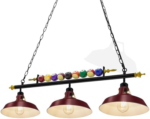 Rossesay Adjustable Pool Table Lights, 3 Lights for 7'-8' Billiard Table
