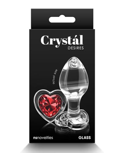 NS Novelties Crystal Desires Red Heart Analplug Clear S