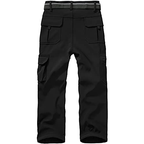 Jessie Kidden Kids Boys Girls Youth Waterproof Windproof Hiking Ski Snow Pants Elastic Waist Warm Insulated Fleece Lined Winter Pants 9020 Black M #TOP1