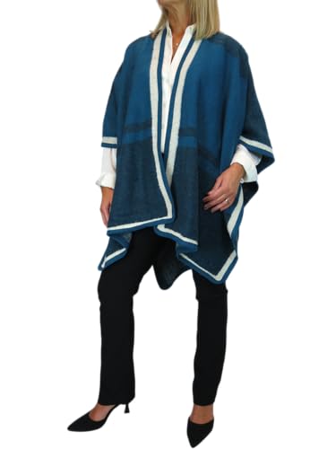 Poncho cape largo mujer de punto cárdigan abierto elegante Paulo Due
