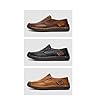 Men's Leather Loafers Slip on Low Top Shoes Summer Walking Sneakers Lightweight Comfortable Breathable Outdoor Casual Dress Shoes Soft Sole Sneakers Coffee #5