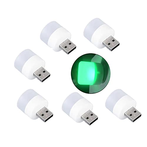 6 Pack Mini USB Night Light, Plug in LED Lamp Decorative Lighting Party Festival (Green)