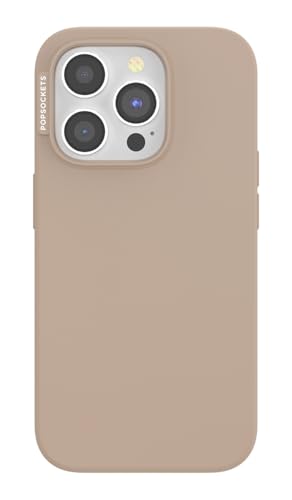 Image of POPSOCKETS iPhone 15 Pro Case Compatible with MagSafe, Phone Case for iPhone 15 Pro, Wireless Charging Compatible, Case Only - Latte