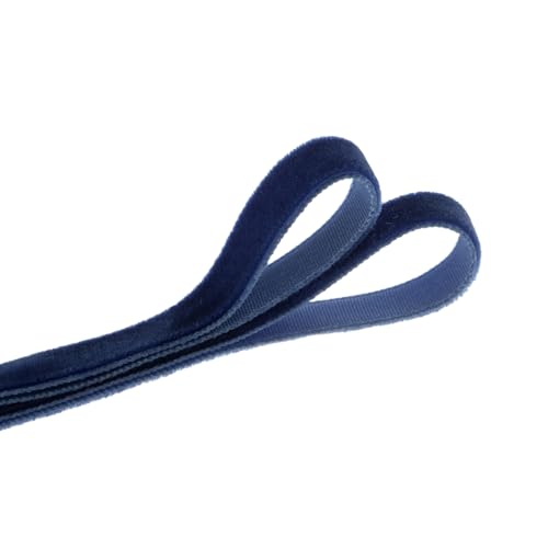Image of QIANF Vintage Sapphire Blue Velvet Ribbon, 3 /8 Inch X 25Yd