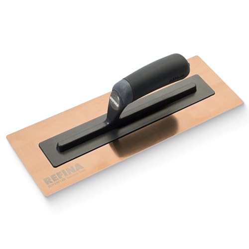 REFINA SUPERFLEX-3 Plastering Trowel - 14 x 5 (360 x 125mm) Flexible 0.5mm Rose Gold Stainless Steel Blade for Finishing Walls & Ceilings - Lightweight Plastering Tools & Construction Tools