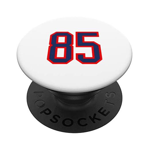 Número de camiseta #85 rojo azul deportes cumpleaños número de la suerte 85 PopSockets PopGrip Intercambiable