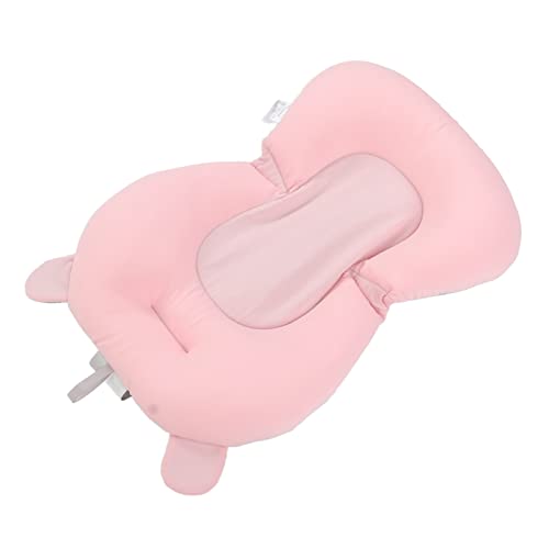 Image of Baby Bath Seat Cushion, Infant Bath Supporter Soft Adjustable Fixation for Toddler for Bathroom (Pink Bear)
