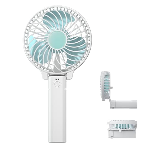 AWINNER Portable Mini Hand Fan, USB Rechargeable, 3 Speed Settings, 10 Hour Battery Life, Folding Design