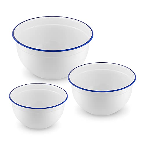 Navaris Boles para cocina - Juego de 3x cuenco para preparar servir y almacenar alimentos ensalada -...