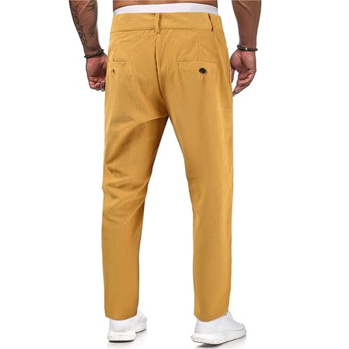 evzosrz Mens Corduroy Pants Casual Straight Regular Fit Stretch Soft Pant Thicken Trousers Outdoor Solid Sweatpant Suit Pant2