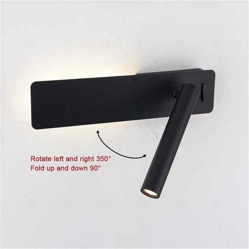 Lampe de lecture murale LED blanche scandinave avec interrupteur pour chambre