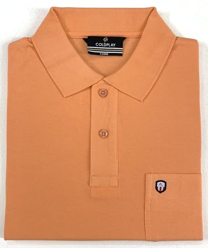 Image of COLDPLAY Men's Cotton Blend Solid Polo T-Shirt | Men's Half Sleeve Polo T-Shirt