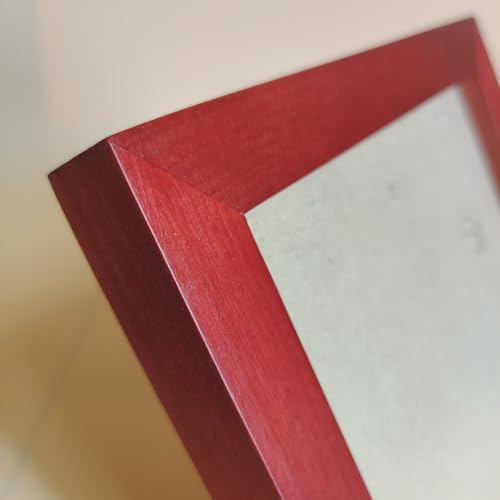 Image of 7x7 Picture Frames Red Square. Solid Wood.Plastic Panel.The Protective Film Must be Removed.