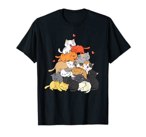 Gatos, Mountain, Pile Kitty Mountain, anime, kawaii, amante de los gatos Camiseta
