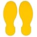 Brady ToughStripe Nonabrasive Footprints Floor Marking Tape, 10" Length, 3-1/2" Width, Yellow (Pack of 10 Per Roll)