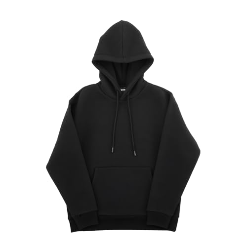 VEVOR Men Pullover Hoodie, XX-Large Size, Fleece Long Sleeve Comfy Casual Basic Pullover Hooded Sweatshirt, Warm & Skin-friendly, Practical & Trendy, Black Hoodie with Large Pocket for Fall & Winter