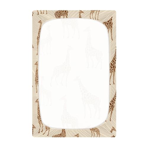 Image of Giraffe Spots in Shades Pattern Crib Sheets Stretchy Portable Sheets for Baby Toddler Breathable Soft Crib Mattress Sheet for Girls Boys