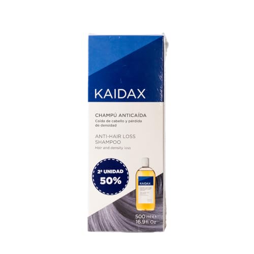KAIDAX Champú Anticaída 500 ml PACK DUO - Fórmula avanzada para prevenir la caída del cabello y fortalecer desde la raíz. Ideal para uso frecuente, nutre y revitaliza el cabello débil y frágil.