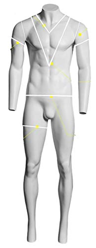USAKHV Full Body Male Ghost Invisible Mannequin Fiberglass White Model Stand GH33