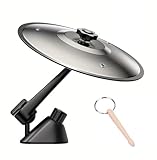 Car Cymbal Air Vent, Crash Cymbal for Car Vent, Clip-On Mini Drum Cymbal with Drum Stick for Music Lovers Gift, Funny Car Interior Accessory for Most Vehicles (Silver)