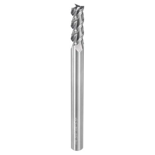 Image of uxcell Carbide Square End Mill, 1 /4 inch Dia 3 Flutes Milling Bit Cutter, for Aluminum Copper Non-Ferrous Metal, 1 /4 inch Shank 3 /4 inch Cut Length 3 inch Extra Long