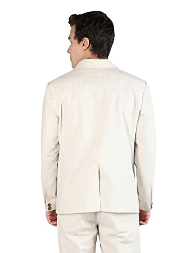 Image of CHKOKKO Men Solid Slim Fit Notched Lapel Single Breasted Formal Blazer