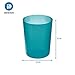 iDesign Finn Round Plastic Trash, Compact Waste Basket Garbage Can for Bathroom, Bedroom, Home Office, Dorm, College, Teal