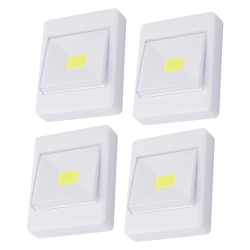 Operitacx Luz Led Cob De 4 Piezas Con Interruptor Y Adhesivo Iluminación Suave Para Armarios Pasillos Y Cocina Luz De Pared Sin Baterías Para Uso Interior