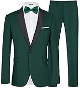 MAGE MALE Men's 2 Piece Suit One Button Slim Fit Formal Wedding Prom Tuxedo Suits Blazer Pants wi...