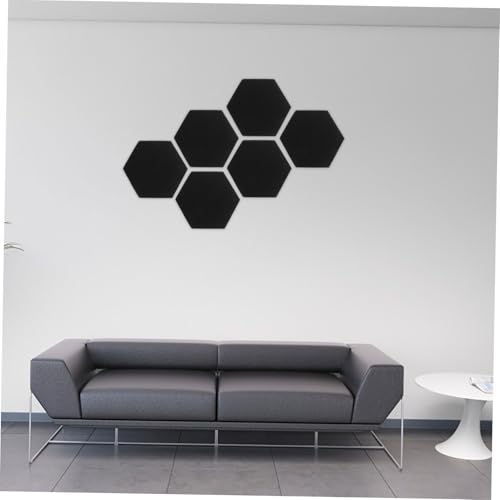 Kisangel 12 piezas paneles hexagonales absorbentes de sonido con adhesivo, aislamiento acústico decorativo para reducción de ruido en paredes para uso en hogar, estudio y oficina miniatura 4