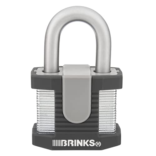 Brinks - 50Mm Commercial Laminated Steel Keyed Padlock, 6-Pack - Solid Steel Body With Boron Steel Shackle #TOP4
