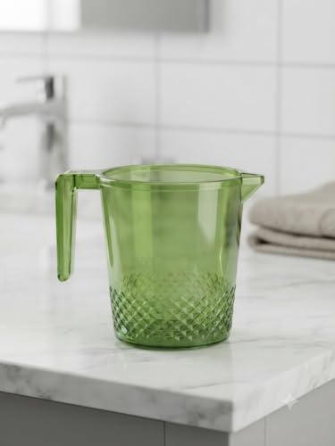 Image of Transparent Green Plastic Jug with Diamond Textured Base