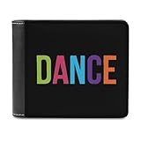 Colorful Dance Letter - Cartera plegable para hombre con diseño de letras de danza delgada