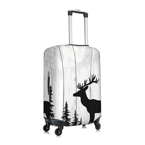 Rustic Deer Elastic Travel Luggage Cover, Washable Spandex Suitcase Protector, Anti-Scratch Fits 18-32 Inch3