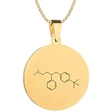 KOVEVE Jewelry Engraved Prozac Molecular Chemical Structure Pendant Necklace Chain