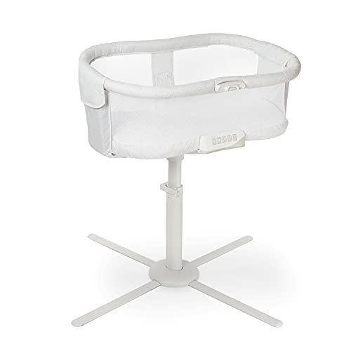 HALO Lit Cododo Premiere - Berceau pour Bébé avec Matelas Cododo et Veilleuse Musicale - Rotation à 360 Dégrés - Parois Respirantes - Berceau Cododo Sécurisé - pour Nouveau-Né Jusqu'à 10 kg, Gris