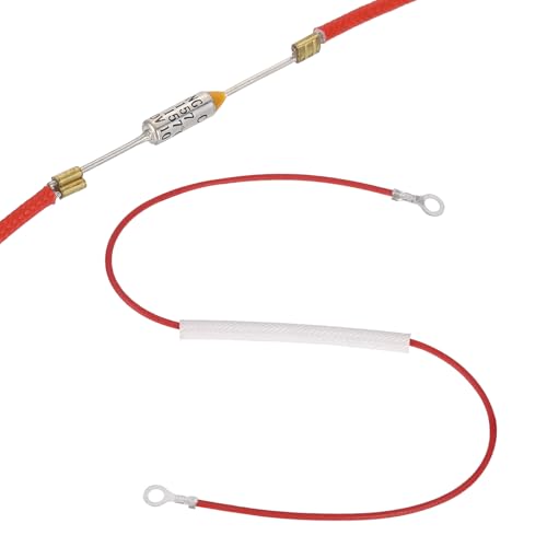 QUARKZMAN Fusible Térmico Universal Para Olla Arrocera 157°C 10A 250V Con Terminales De Anillo En Ambos Extremos Y Funda De Fibra De Vidrio Para Reparación De Ollas A Presión Eléctricas