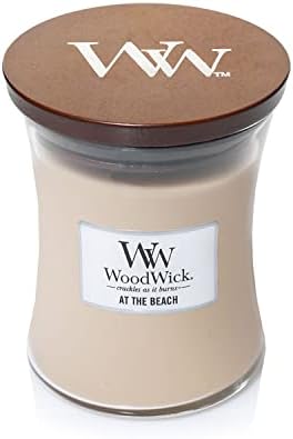 Woodwick Hourglass Scented Candle with Pluswick Innovation, Paraffin, Coastal Sunset, Large